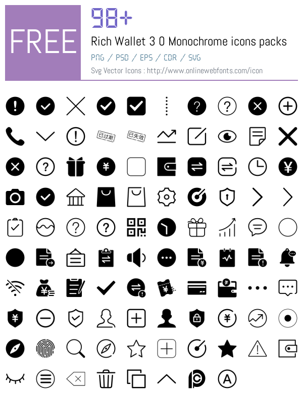 +98 Rich Wallet 3 0 Monochrome Icons Packs Free Downloads ...
