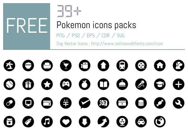 +39 Pokemon Icons Packs Free Downloads - OnlineWebFonts.COM