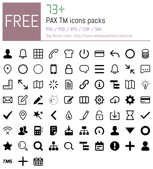 +73 PAX TM Icons Packs Free Downloads - OnlineWebFonts.COM