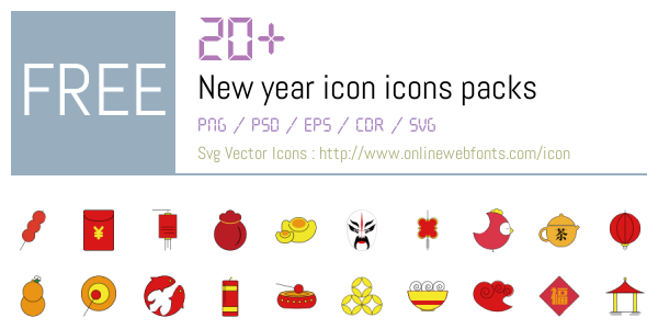 +20 New year icon Icons Packs Free Downloads - OnlineWebFonts.COM