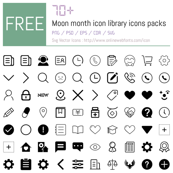 +70 Moon month icon library Icons Packs Free Downloads - OnlineWebFonts.COM