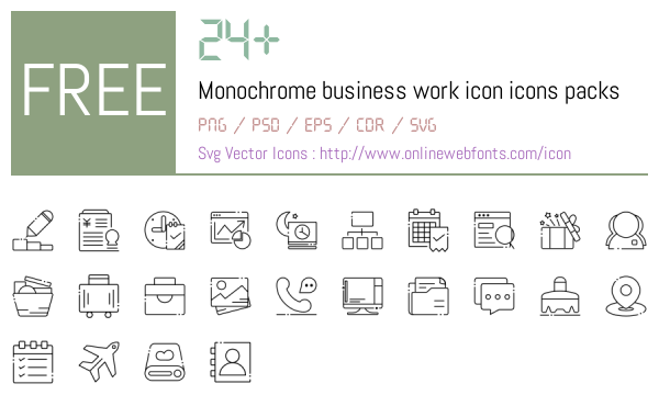 +24 Monochrome business work icon Icons Packs Free Downloads ...