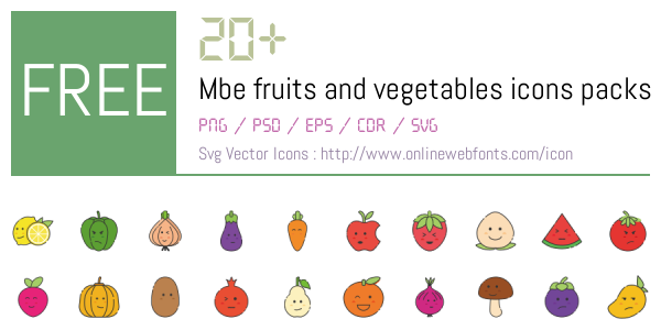 +20 Mbe fruits and vegetables Icons Packs Free Downloads ...
