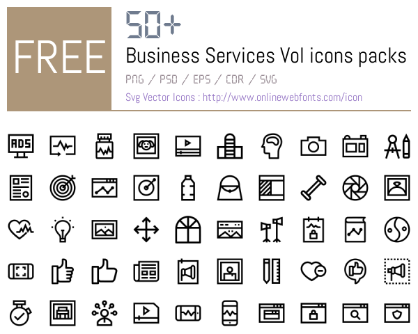 +50 Business Services Vol Icons Packs Free Downloads - OnlineWebFonts.COM