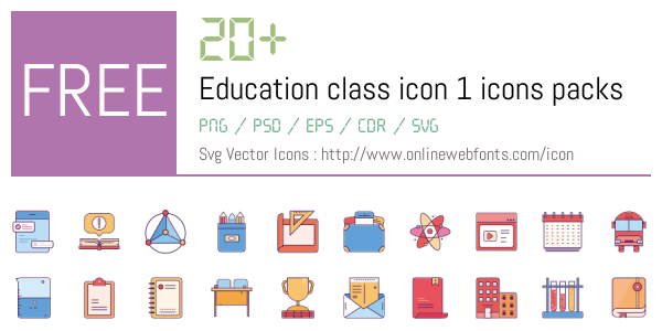 +20 Education class icon 1 Icons Packs Free Downloads - OnlineWebFonts.COM