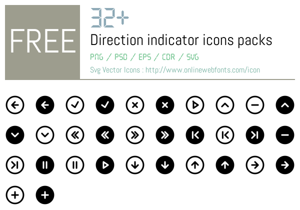 +32 Direction indicator Icons Packs Free Downloads - OnlineWebFonts.COM