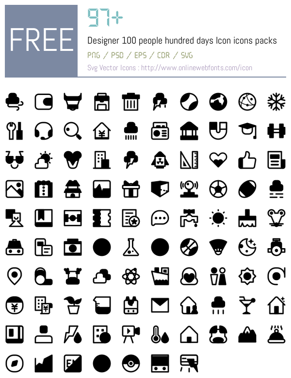 +97 Designer 100 people hundred days Icon Icons Packs Free Downloads ...