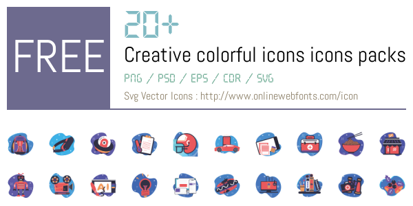 +20 Creative colorful icons Icons Packs Free Downloads - OnlineWebFonts.COM