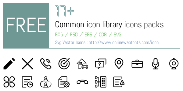 +17 Common icon library Icons Packs Free Downloads - OnlineWebFonts.COM