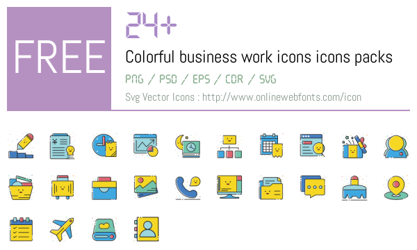 +24 Colorful business work icons Icons Packs Free Downloads ...