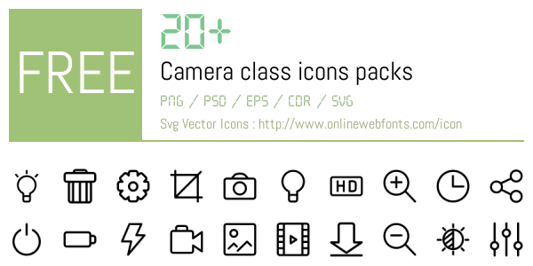 +20 Camera class Icons Packs Free Downloads - OnlineWebFonts.COM