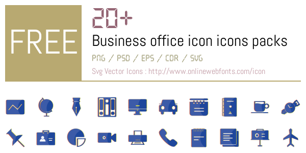 +20 Business office icon Icons Packs Free Downloads - OnlineWebFonts.COM
