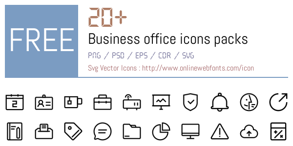 +20 Business office Icons Packs Free Downloads - OnlineWebFonts.COM