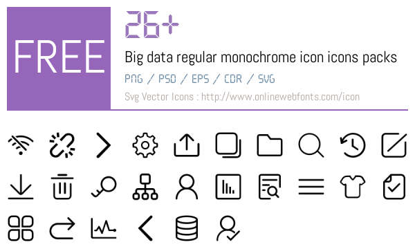 +26 Big data regular monochrome icon Icons Packs Free Downloads ...