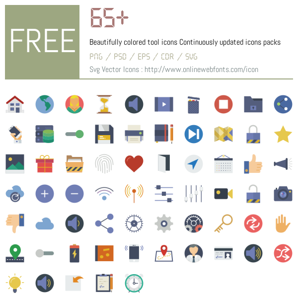 +65 Beautifully colored tool icons Continuously updated Icons Packs ...