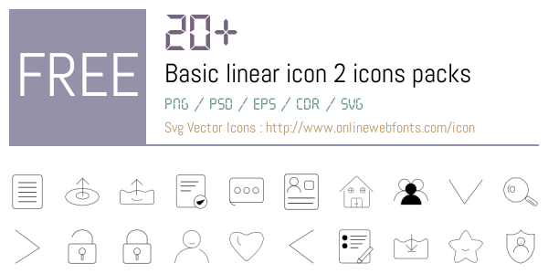 +20 Basic linear icon 2 Icons Packs Free Downloads - OnlineWebFonts.COM