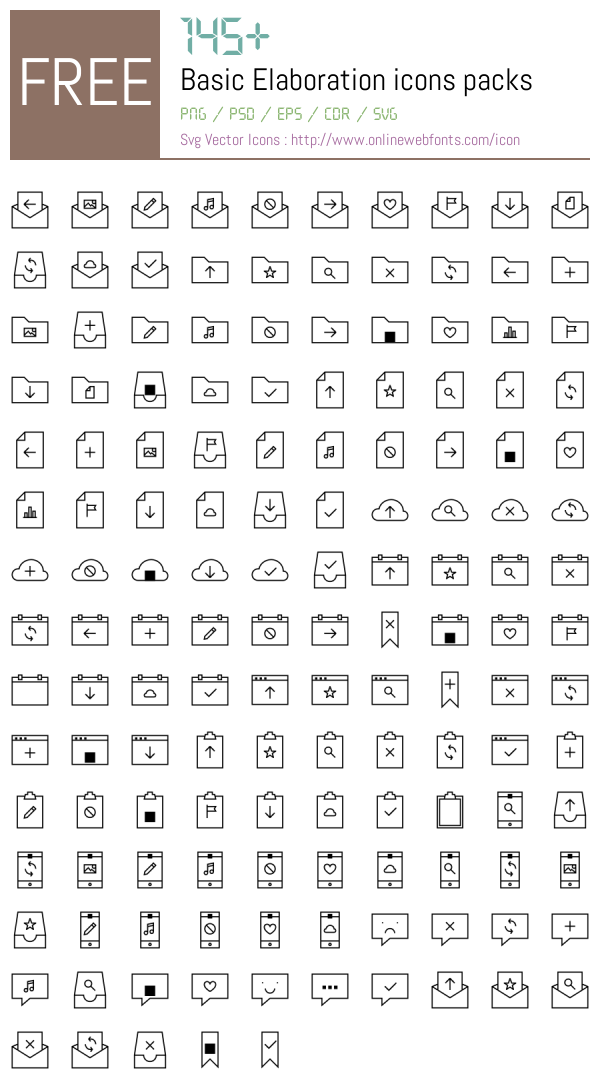 +145 Basic Elaboration Icons Packs Free Downloads - OnlineWebFonts.COM