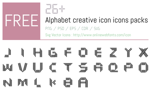 +26 Alphabet creative icon Icons Packs Free Downloads - OnlineWebFonts.COM