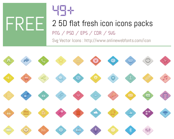 +49 2 5D flat fresh icon Icons Packs Free Downloads - OnlineWebFonts.COM