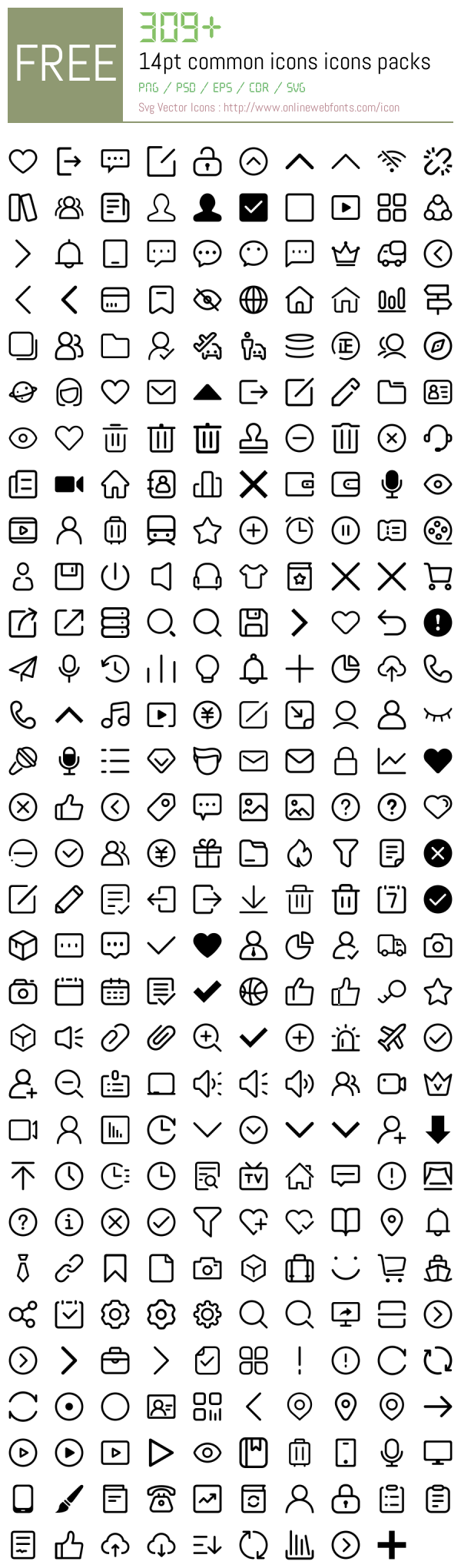 Common Icon Downloads +309 14pt common icons Icons Packs Free Downloads - OnlineWebFonts.COM
