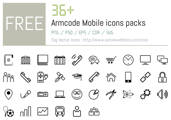 +36 Armcode Mobile Icons Packs Free Downloads - OnlineWebFonts.COM