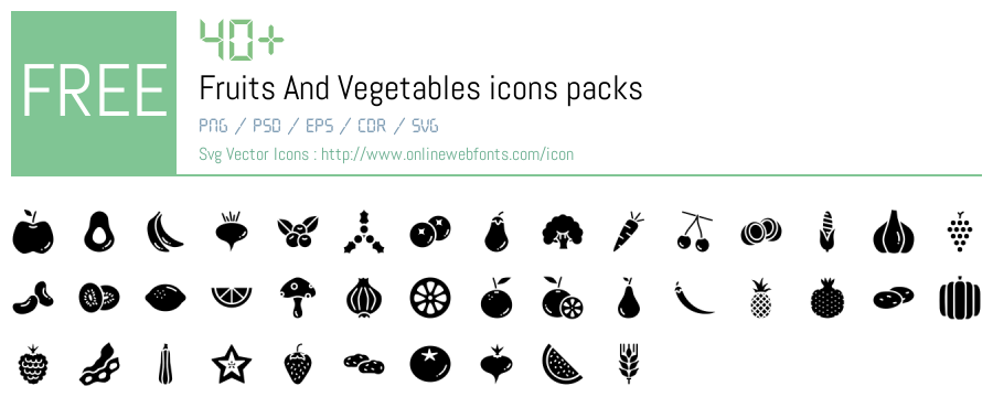 +40 Fruits And Vegetables Svg Animations Packs Free Downloads ...