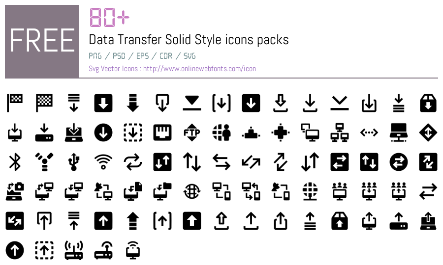 +80 Data Transfer Solid Style Svg Animations Packs Free Downloads ...