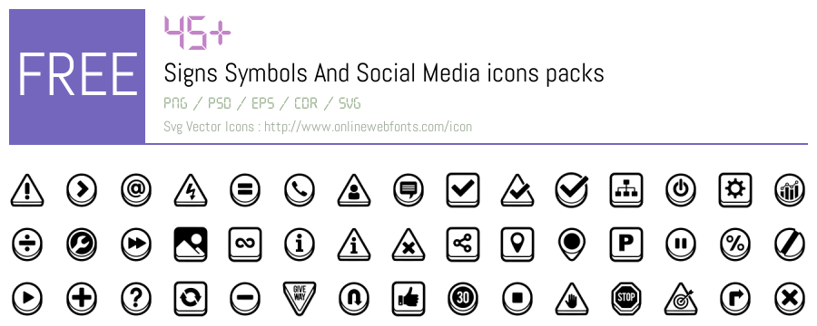 +45 Signs Symbols And Social Media Svg Animations Packs Free Downloads ...