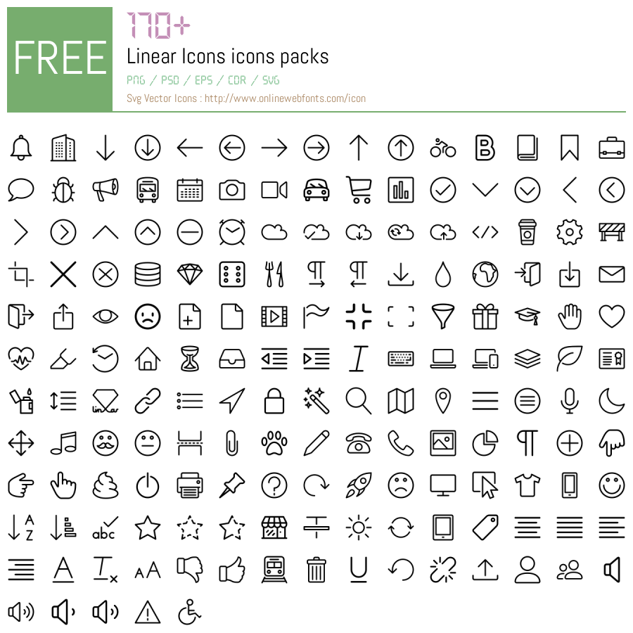 +170 Linear Icons Svg Animations Packs Free Downloads - OnlineWebFonts.COM