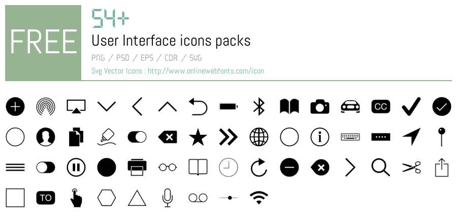 Svg Icon Collection Interface +54 User Interface Svg Animations Packs Free Downloads - OnlineWebFonts.COM