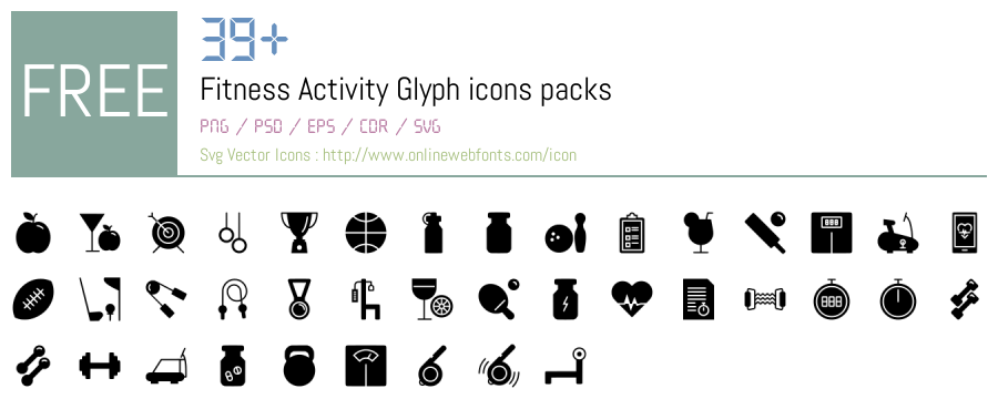+39 Fitness Activity Glyph Svg Animations Packs Free Downloads ...
