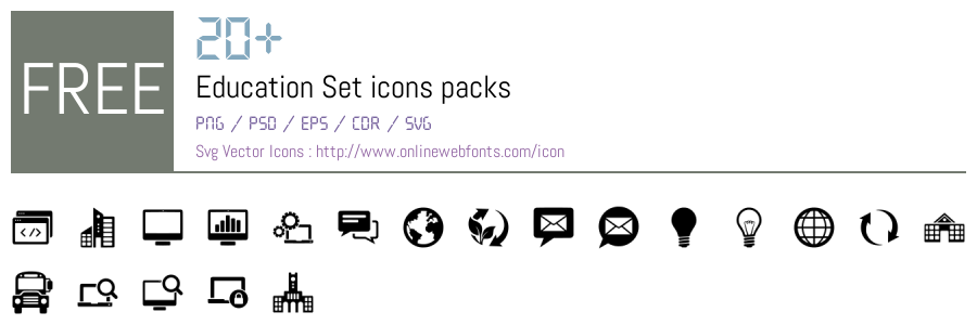+20 Education Set Svg Animations Packs Free Downloads - OnlineWebFonts.COM