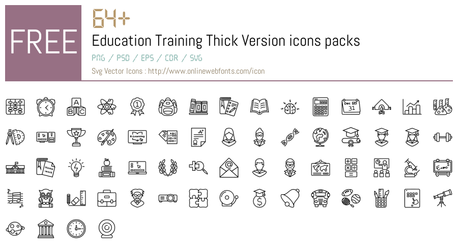 Training Module Svg Icon +64 Education Training Thick Version Svg Animations Packs Free ...