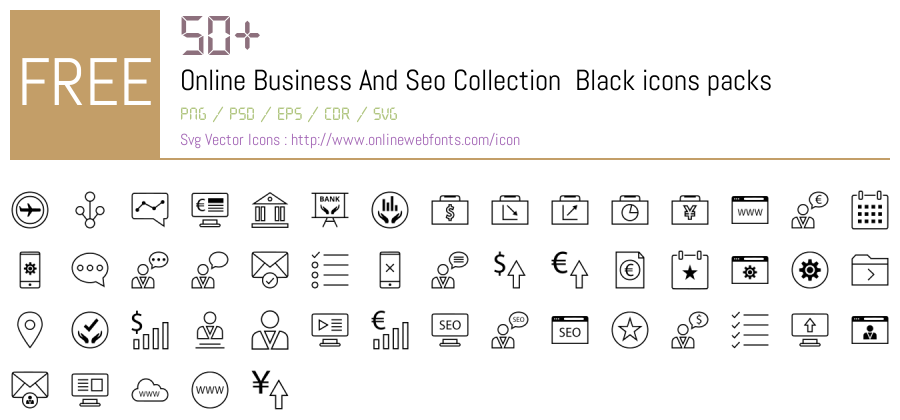 +50 Online Business And Seo Collection Black Svg Animations Packs Free ...