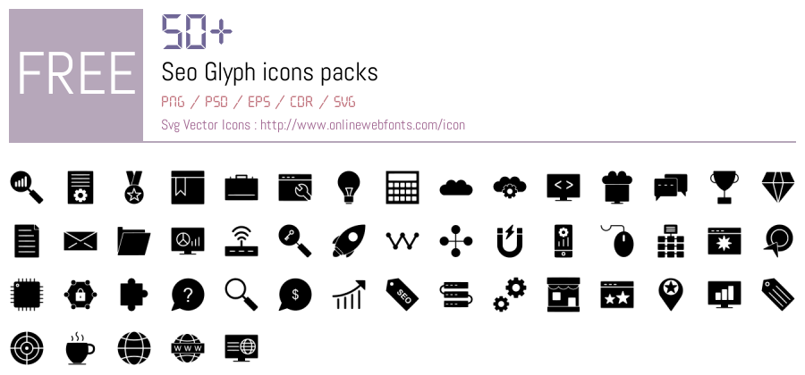 +50 Seo Glyph Svg Animations Packs Free Downloads - OnlineWebFonts.COM