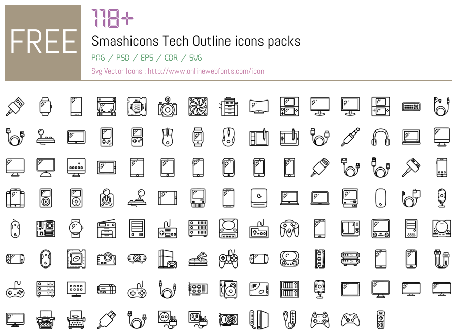 +118 Smashicons Tech Outline Svg Animations Packs Free Downloads ...