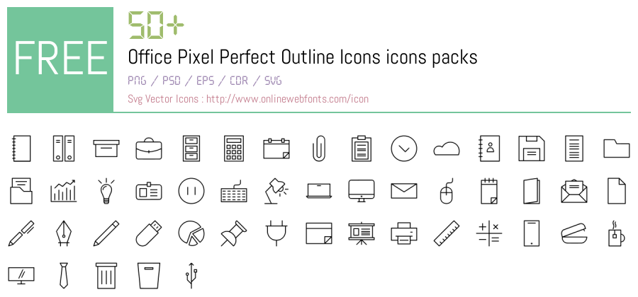 +50 Office Pixel Perfect Outline Icons Svg Animations Packs Free ...