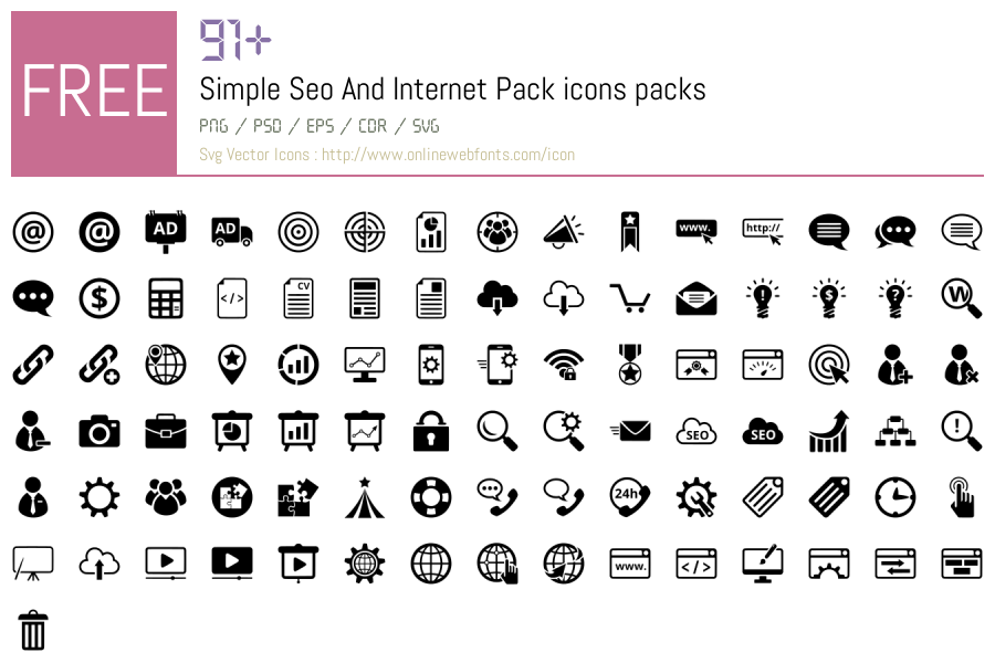 +91 Simple Seo And Internet Pack Svg Animations Packs Free Downloads ...