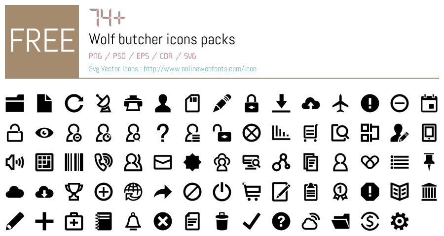 +74 Wolf butcher Svg Animations Packs Free Downloads - OnlineWebFonts.COM