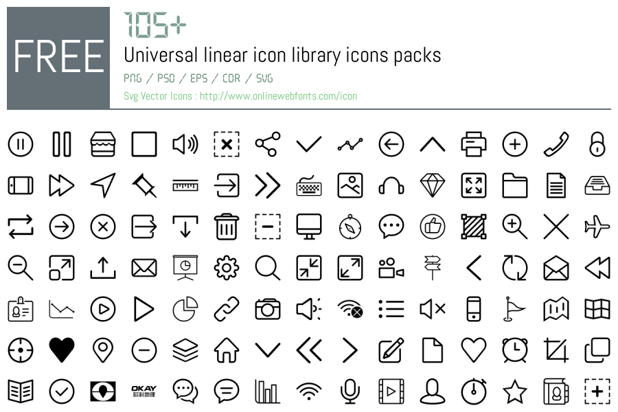+105 Universal linear icon library Svg Animations Packs Free Downloads ...