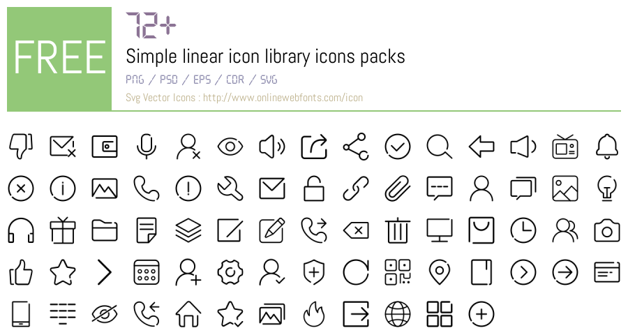+72 Simple linear icon library Svg Animations Packs Free Downloads ...