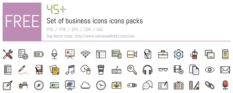 Download Icon Examples +45 Set of business icons Svg Animations Packs Free Downloads ...