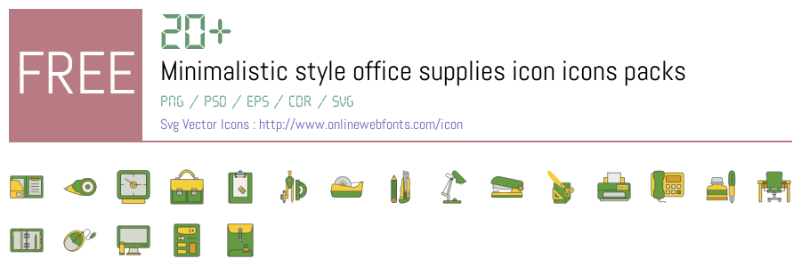 +20 Minimalistic style office supplies icon Svg Animations Packs Free ...