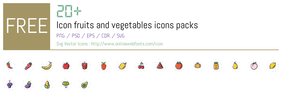 +20 Icon fruits and vegetables Svg Animations Packs Free Downloads ...