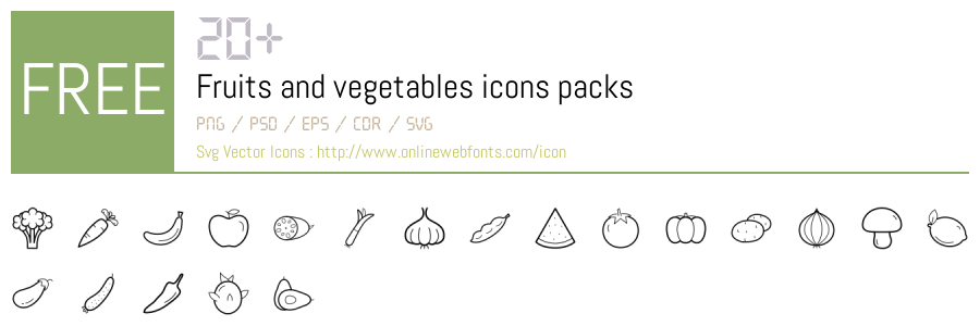+20 Fruits and vegetables Svg Animations Packs Free Downloads ...