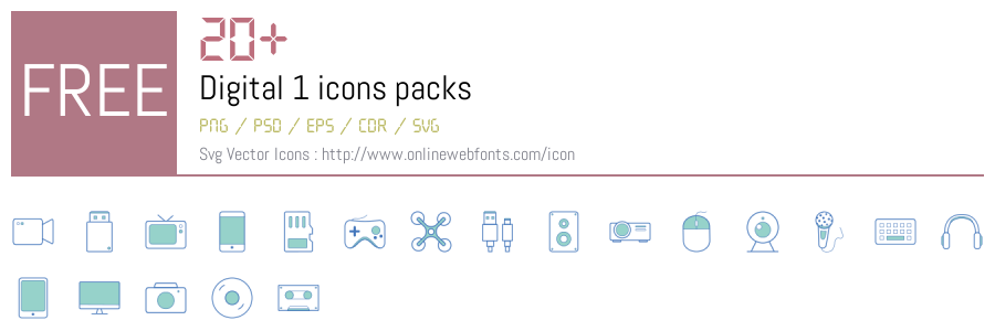+20 Digital 1 Svg Animations Packs Free Downloads - OnlineWebFonts.COM