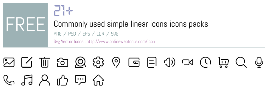 +21 Commonly used simple linear icons Svg Animations Packs Free ...