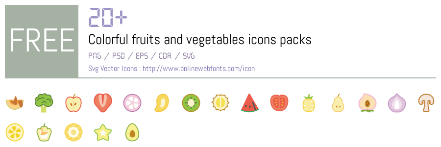 +20 Colorful fruits and vegetables Svg Animations Packs Free Downloads ...