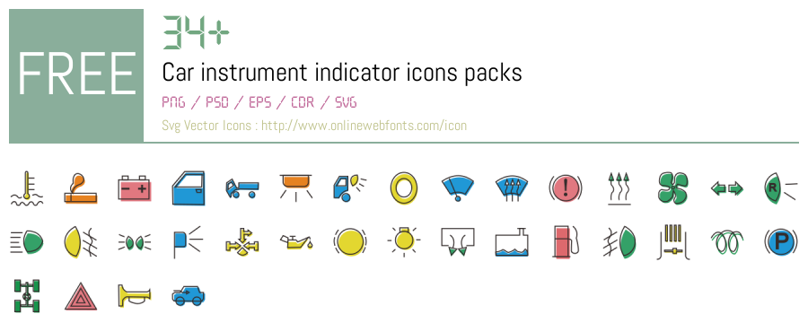 Vehicle Instruments Icon +34 Car instrument indicator Svg Animations Packs Free Downloads ...