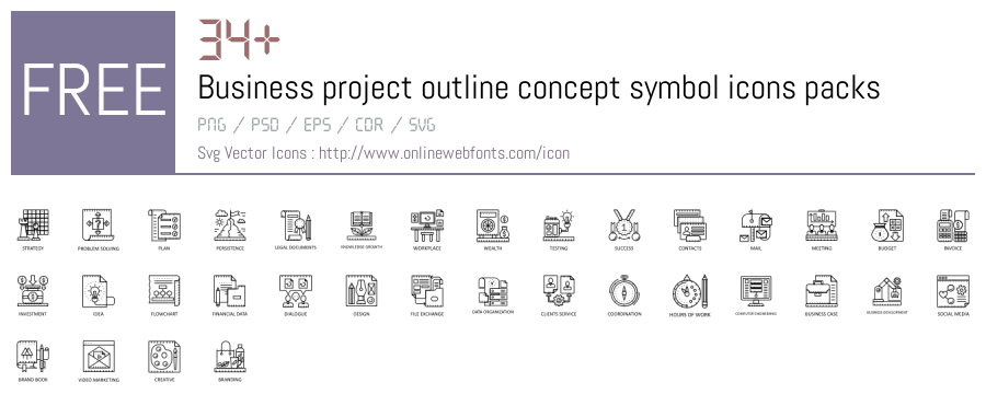 +34 Business project outline concept symbol Svg Animations Packs Free ...